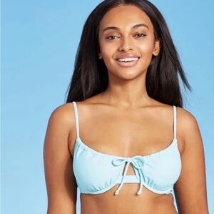 XHILARATION  Light Blue Bikini Top